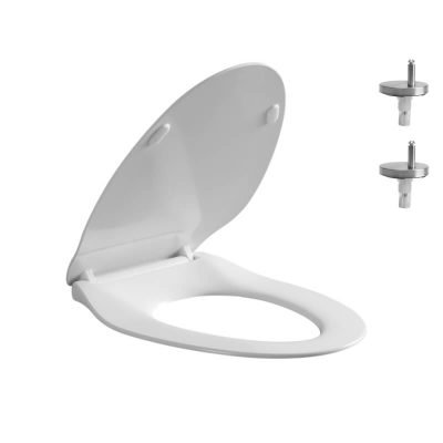 Ultra thin Elongated UF Toilet Seat open front view